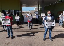 CUT MT e Sindsep/MT realizam manifestação em defesa do Serviço Público