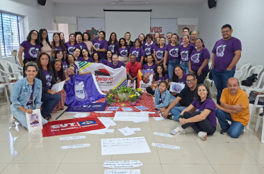 Curso de formação da CUT-MT trabalha campanha de combate ao feminicídio