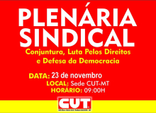 CUT MT convoca Plenária Sindical